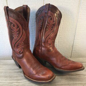 Ariat Legend Womens Hazelnut Brown Leather Western Wingtip Boots 8 B 15876